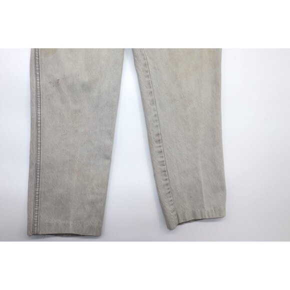 Retro Sasson Mens Light Faded Denim Jeans 1980s Vintage Straight Leg Distressed - Picture 9 of 14